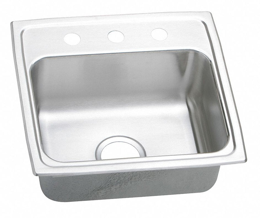 Bowl Drop-In Sink 19 x18 x5.5 Silver