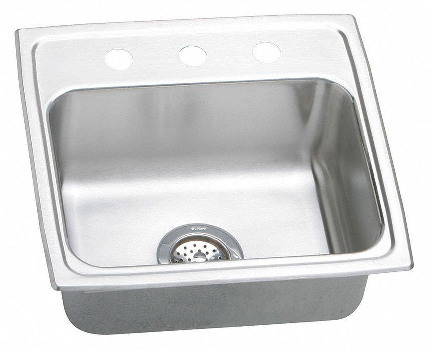 Bowl Drop-In Sink 19.5 x19 x5.5 Silver