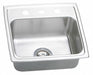 Bowl Drop-In Sink 19.5 x19 x5.5 Silver