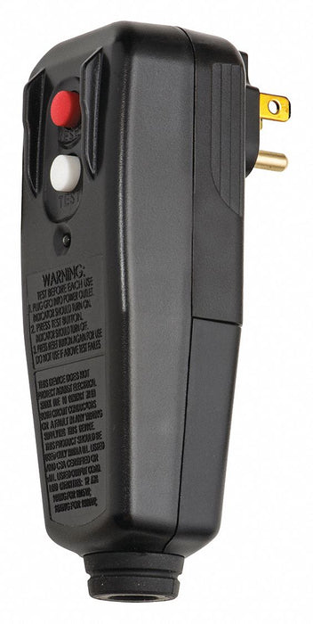 Plug-In GFCI User Supp Cord 15A Blk 125V