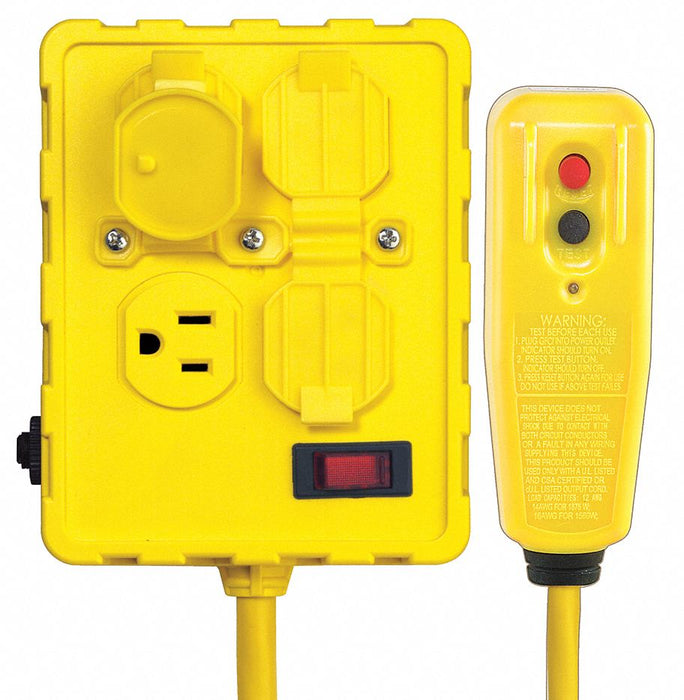 Plug-In GFCI w/Cord 6ft 15A Yel 125V