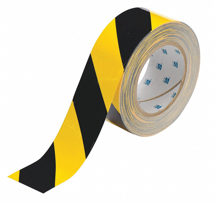 G5686 Floor Tape Black/Yellow 2 inx100 ft Roll