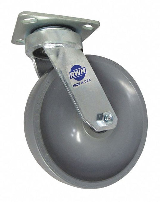 Plate Caster Swivel Rubber 6 1/2 H