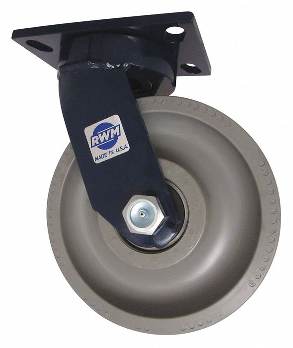 Swivel w/8x2-1/2 Solid Elastomer Wheel