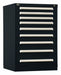 ModDrwrCab 44 x30 x28 Black 9Drwr