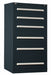 ModDrwrCab 59 x30 x28 Black 6Drwr