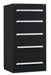 ModDrwrCab 59 x30 x28 Black 5Drwr