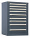 ModDrwrCab 44 x30 x28 Light Gray 9Drwr