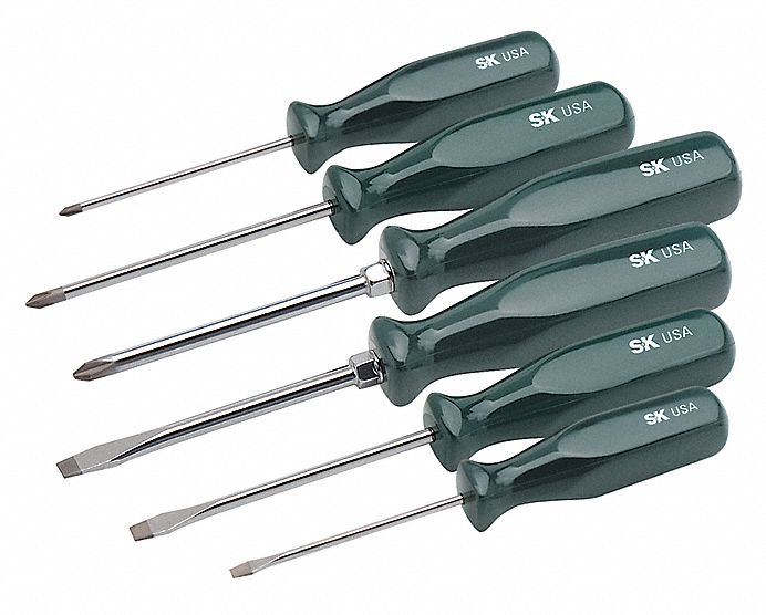 Screwdriver Set Slotted/Phillips 6 Pc