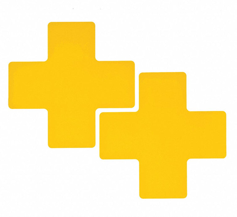 Floor Tape Yellow 3 inx8 in Cross PK20