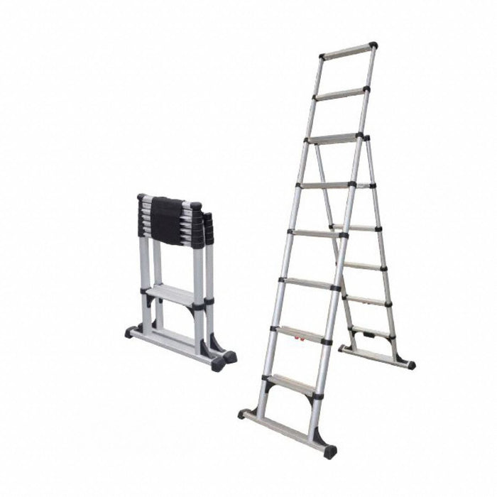 Stepladder 8 Steps 8 ft H Silver
