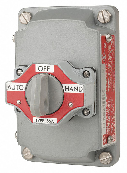 SelectorSwtchWCover Non-Illum 3Pos Gray