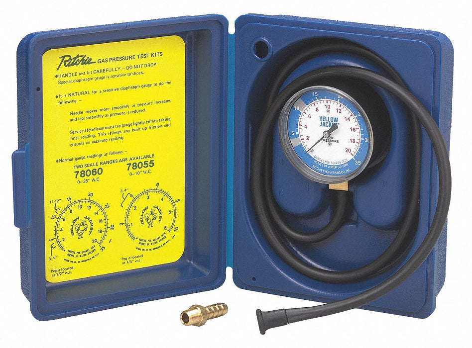 K4559 Gas Pressure Test Kit 0 to10 In WC