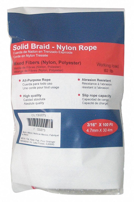 Gen. Purp. Utility Rope 3/16 Dia.x100 L