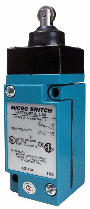 Plug-InLimitSwitch RollerPlunger 1NO/1NC
