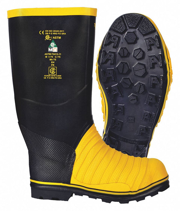 E4402 Rubber Boot Unisex 14 Knee Black PR