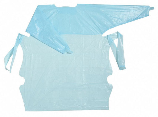 Isolation Gown L Blue Polyethylene PK100