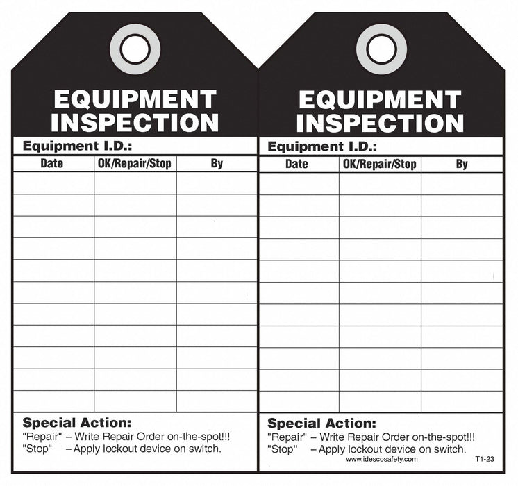 Equipment Inspection Tag PK10