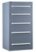 ModDrwrCab 59 x30 x28  Gray 5Drwr