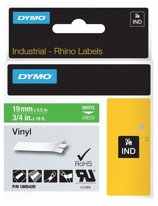 Label Tape Cartridge Vinyl 18 ft.L 3/4 W