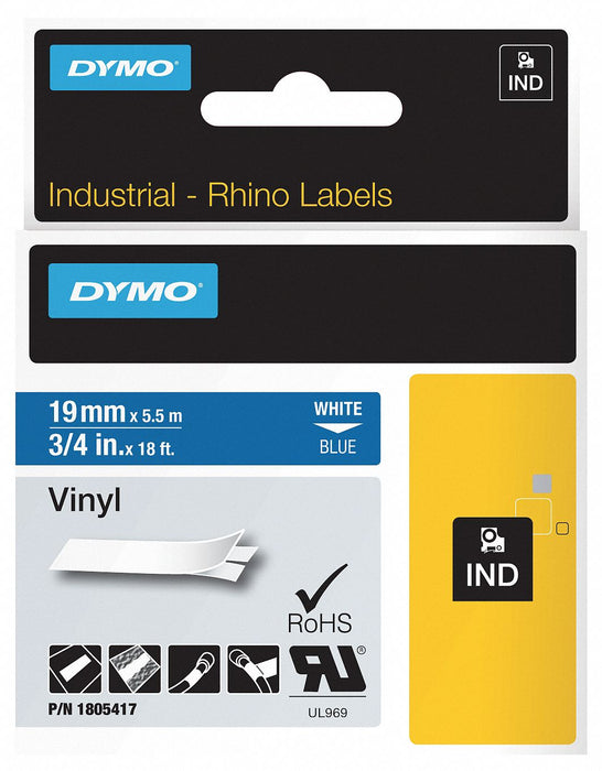 Label/RibbonCartridge Blue Gloss 3/4inW