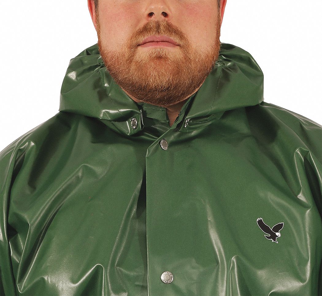 Rain Hood Green Snaps Nylon/Polyurethane