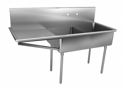 Scullery Sink 57 x27.5 x48 Silver