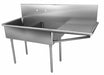 Scullery Sink 73.5 x27.5 x44 Silver