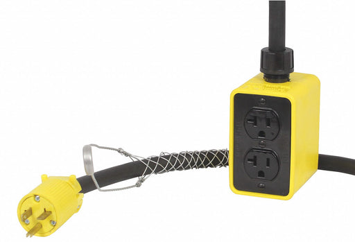 PendantDropOutletBox 25ft Blk 12AWG Rnd