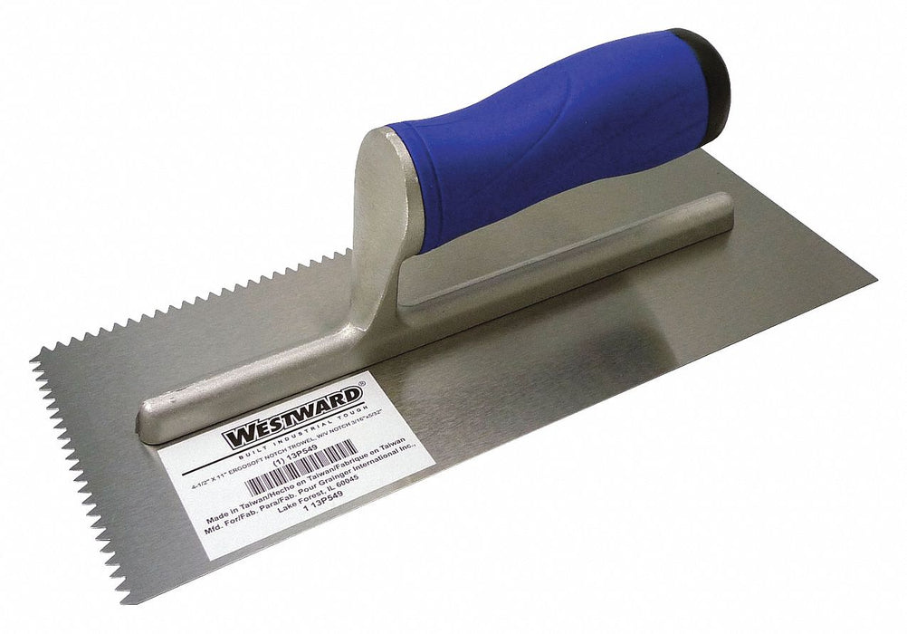 NotchedTrowel 11inL 4 1/2inW CarbonSteel