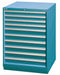 Mod Drwr Cab 41-3/4 H 10 Drwr Clssc Blue