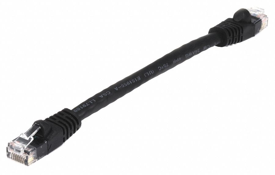 M3396 Patch Cord Cat 6 Booted Black 0.5 ft.