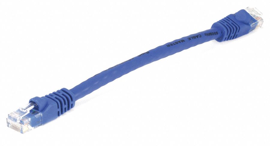 M3396 Patch Cord Cat 6 Booted Blue 0.5 ft.