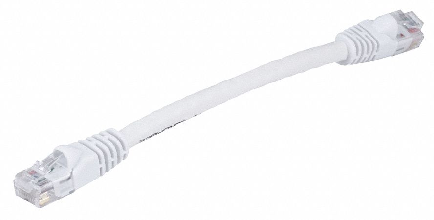 M3396 Patch Cord Cat 6 Booted White 0.5 ft.