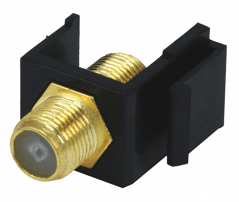A/V Wallplate F Type Black