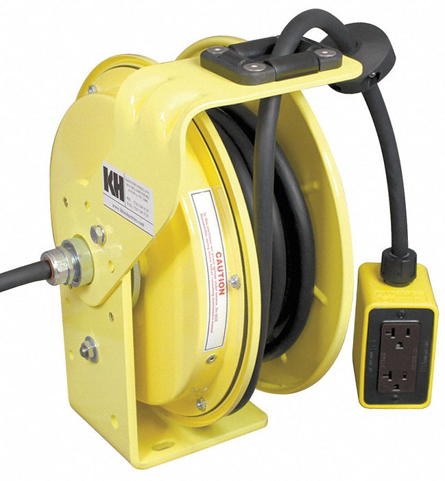 ExtensionCordReel Yellow 50ft 12AWG