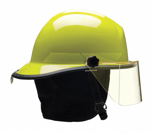 Fire Helmet Lime-Yellow Thermoplastic