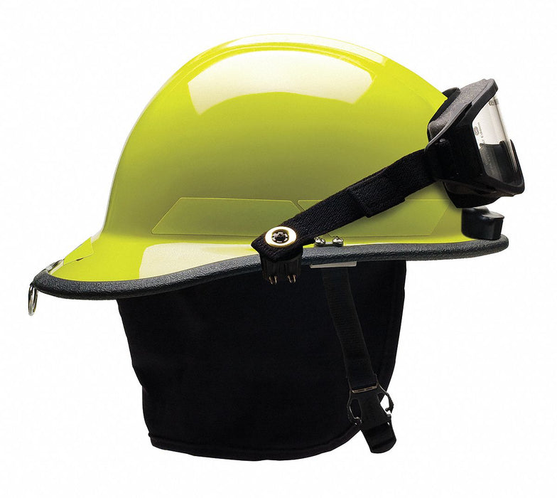 Fire Helmet Lime-Yellow Thermoplastic