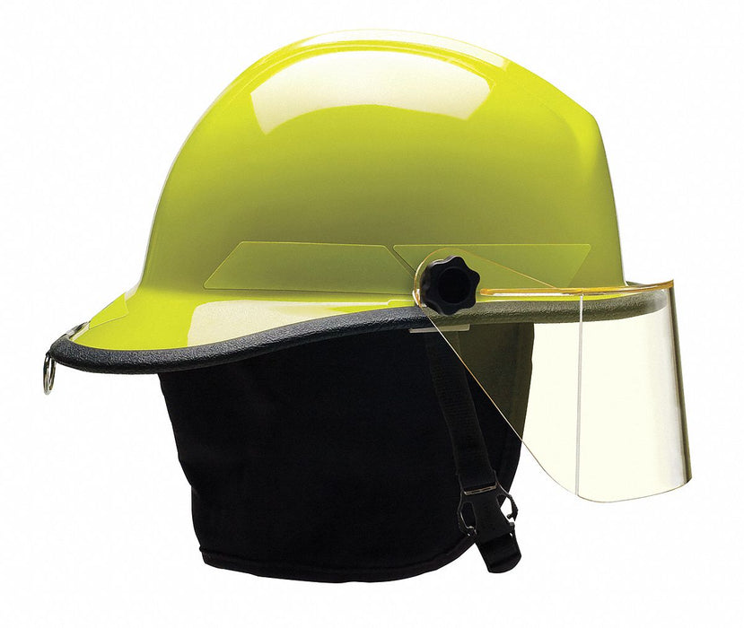 Fire Helmet Lime-Yellow Fiberglass