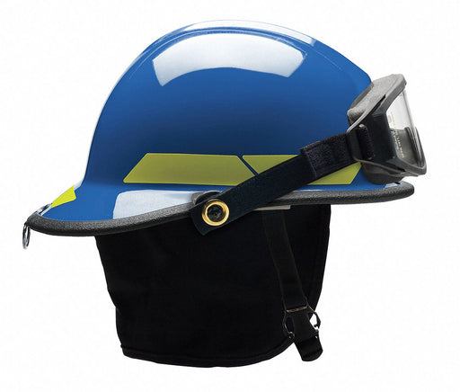 Fire Helmet Blue Fiberglass