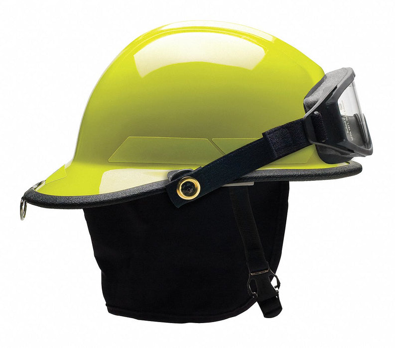 Fire Helmet Lime-Yellow Fiberglass