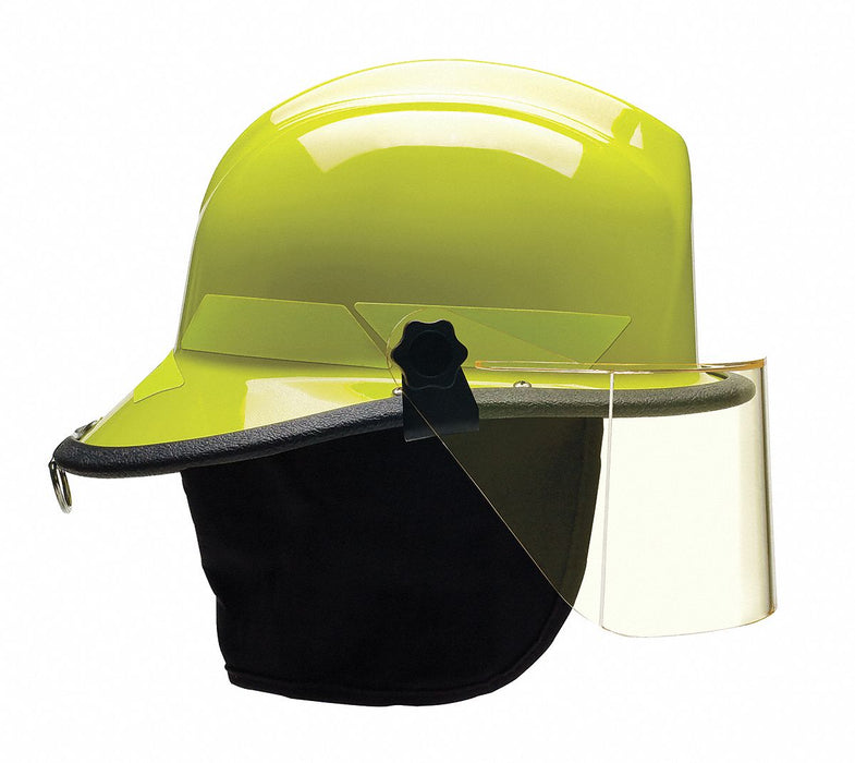 Fire Helmet Lime-Yellow Thermoplastic