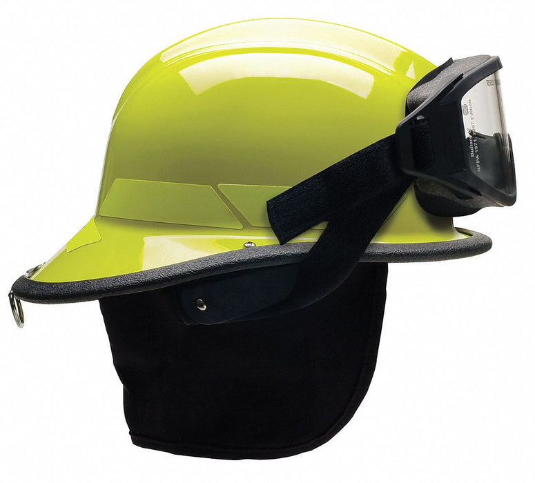 Fire Helmet Lime-Yellow Thermoplastic