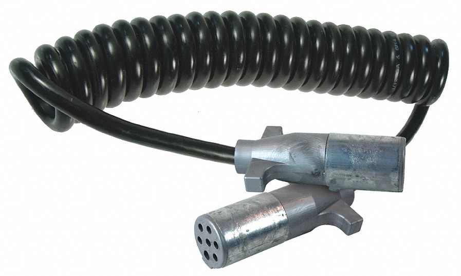 Coiled Non ABS Power Cord Black