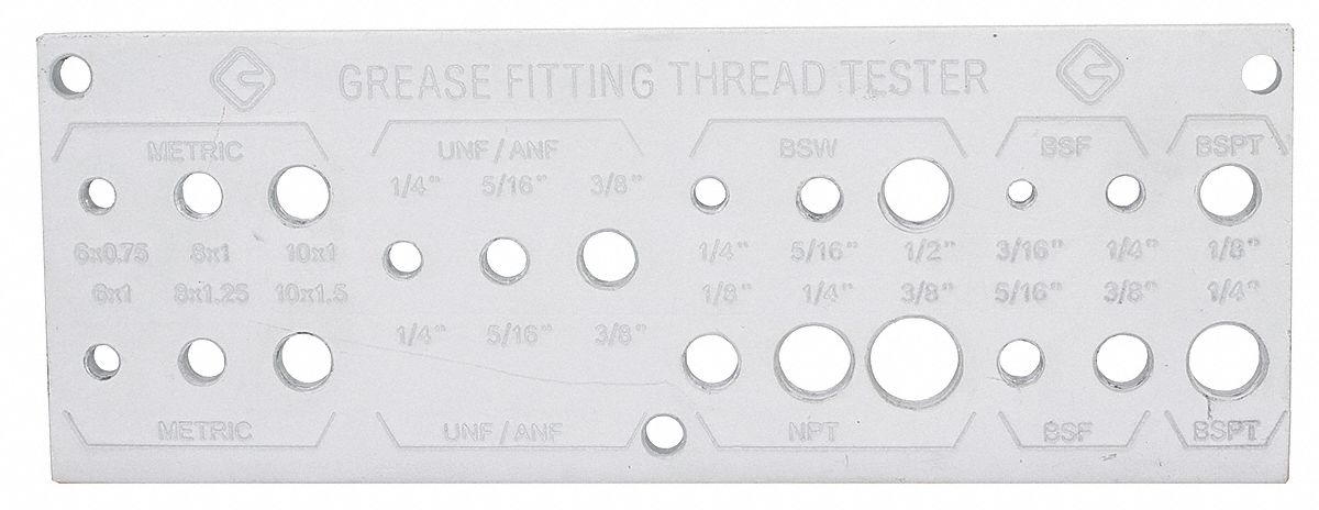 Grease Fitting Thread Tester Aluminum