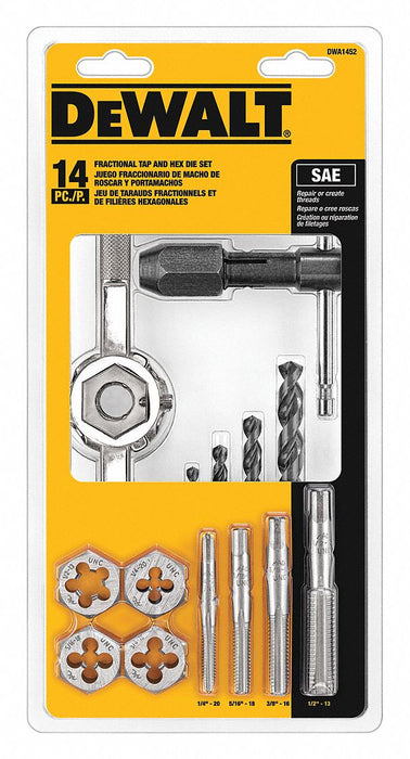 Fractional Tap/Hexagon Die Set 14 pcs.