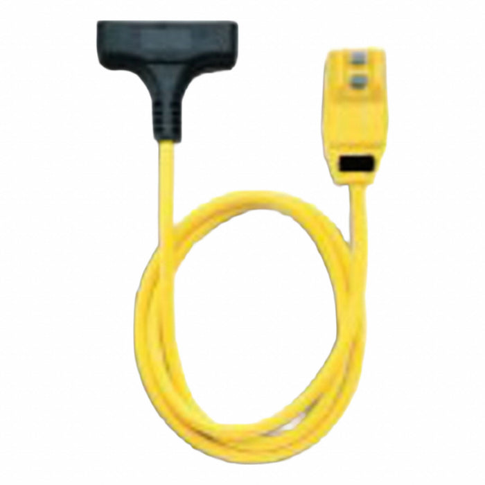 GFCI Yellow 100 ft 3 Outlet 12 AWG