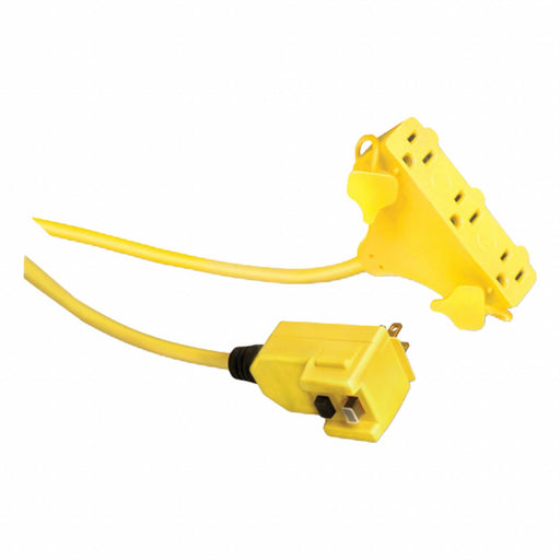 GFCI Yellow 50 ft 3 Outlet 12 AWG