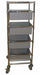 Mobile Bin Cart 68Hx24W w/4 Gray Bins