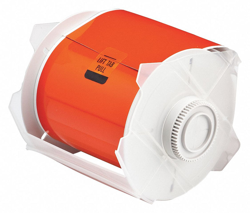 ContinuousLabelStock Orange Gloss 4inW